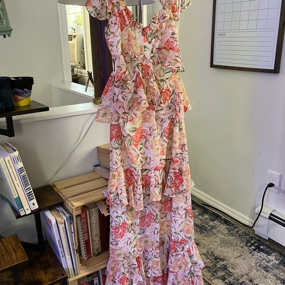 Wayf Pink Floral Maxi Dress